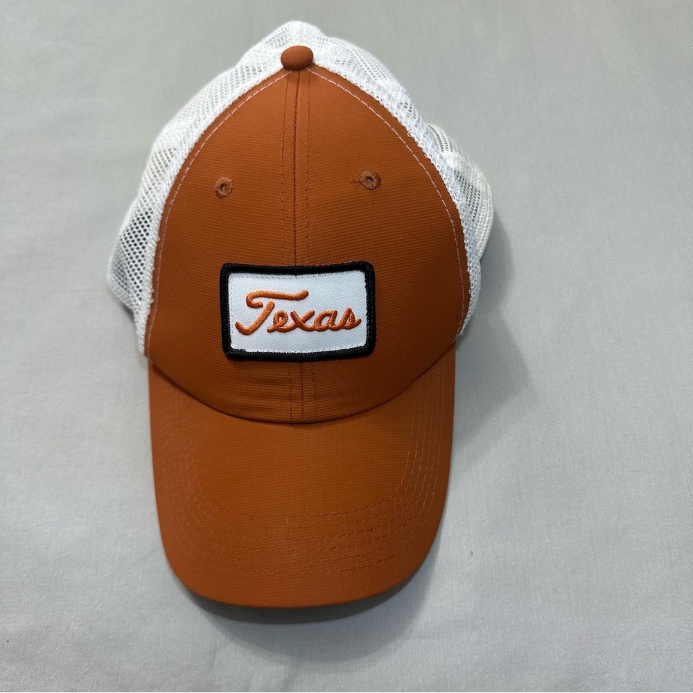 Imperial Texas Hat Trucker Cap Burnt Orange White Mesh Snapback Retro Script - Picture 2 of 7
